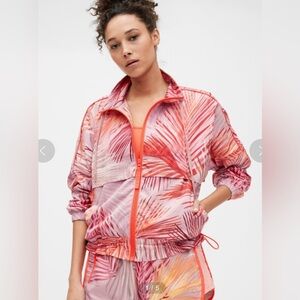 *GAP FIT Lightweight Windbreaker Jacket - Pink Coral Palm Print - Women’s Size M